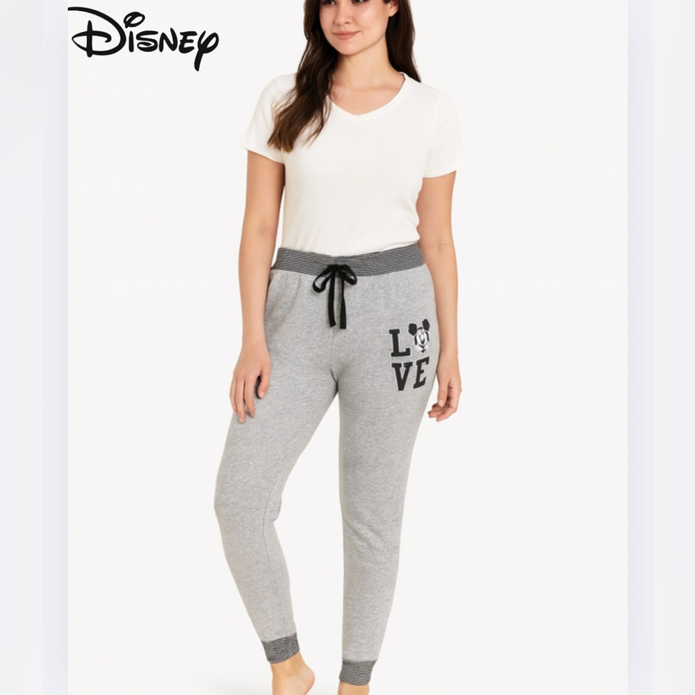 🤯4/$15 Disney Mickey Mouse Love Jogger Pants Lounge Sleepwear Drawstring‎ Small